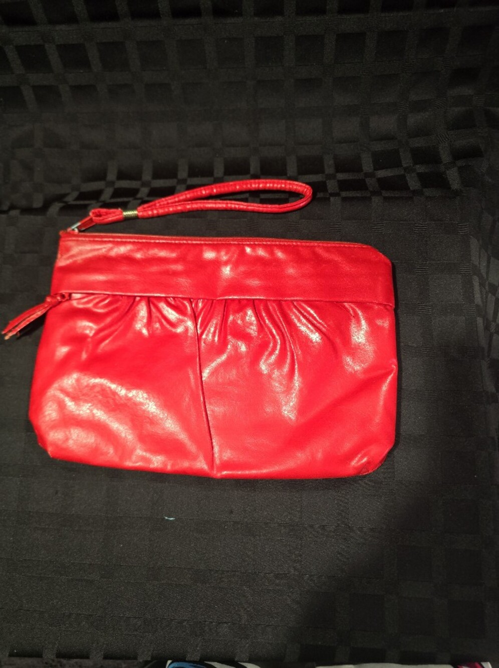 Women's Vintage Red Clutch - Classic Zip Pouch